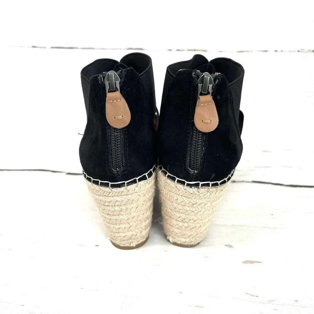 Gentle Souls Shoes Women's 10 Black Colleen Espadrille Wedge Sandals  New